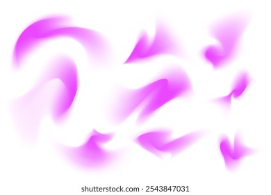 Gradient purple neon light, blur wave form set, iridescent smooth holographic brush stroke isolated motion element, transparent background. Dream glow abstract dynamic watercolor shapes.