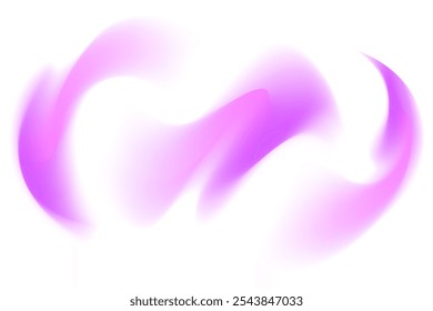 Gradient purple neon light, blur wave form set, iridescent smooth holographic brush stroke isolated motion element, transparent background. Dream glow abstract dynamic watercolor shapes.