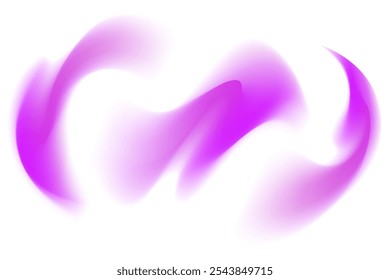 Gradient purple neon light, blur wave form set, iridescent smooth holographic brush stroke isolated motion element, transparent background. Dream glow abstract dynamic watercolor shapes.