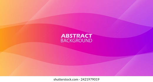 Gradient purple and orange dynamic abstract vector background with wave simple design. Creative premium gradient. Smart design 3d cover of business design. Eps10 vector
