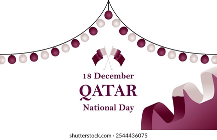 Gradient Qatar National Day, December 18th Celebration Background.