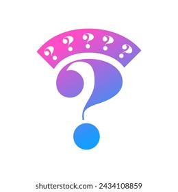 gradient question mark concept. magenta-blue question mark