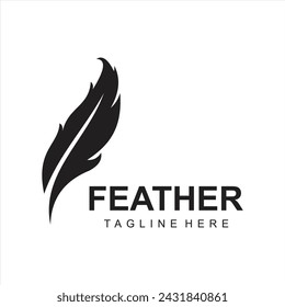 Plantilla moderna del logotipo de la pluma del degradado