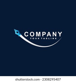 Gradient quill pen design template