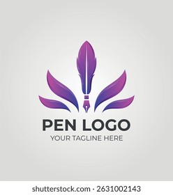 
Gradient quill pen logo vector