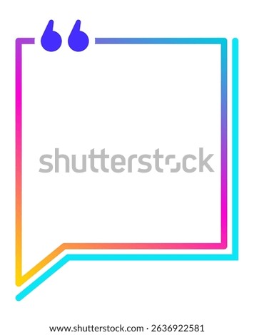 Gradient quote box with quotation marks waiting to be filled with inspiring and motivational messages, perfect for creating engaging social media content