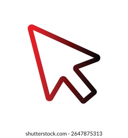 Gradiëntrad zwart geschetste cursor pointer icon vector