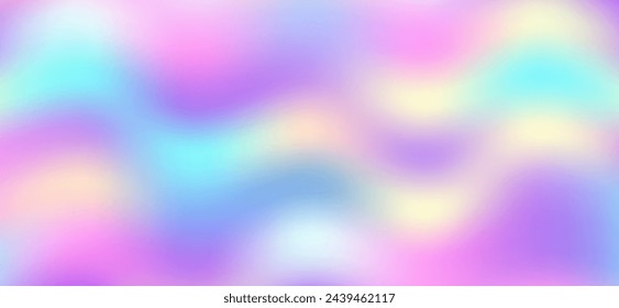 Gradient rainbow background. Colored holographic pattern. Pastel neon blur banner.