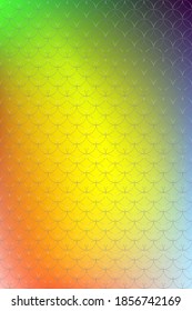 Gradient rainbow background and decorative mesh from intersecting circles. Rainbow colors LGBT concept. Multicolor bright vector background for text, web screens, social networks