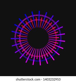 Gradient rainbow circle vector sunburst. Color sunbeams. Frame with rays.