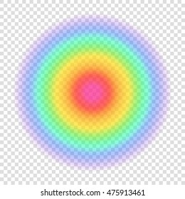 Gradient rainbow color circle. Transparent blurred form on transparent background. Vector illustration