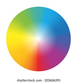 Gradient rainbow color wheel  Isolated vector illustration white background 