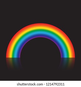 Gradient rainbow isolated on black background. Vector illustration.