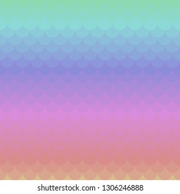 Gradient rainbow mermaid scales vector background pattern