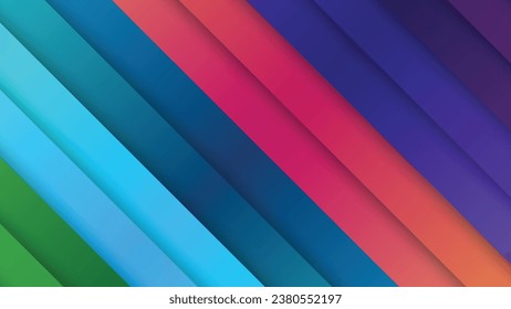 gradient rainbow stripe banners with shadows . 