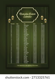 Farbverlauf-Ramadan-Kalender-Bannervorlage