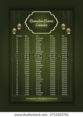 Gradient Ramadan Calendar Banner Template