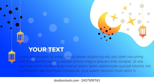 gradient ramadan greeting card with abstract shape background banner template illustration and blank space for text