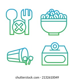 Gradient Ramadan Icon Set such as fast, dates, drum, and charity.