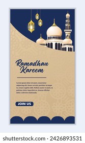 Gradient Ramadan IG story, with Islamic patterns