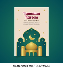 Gradient ramadan invitation template. - Vector.
