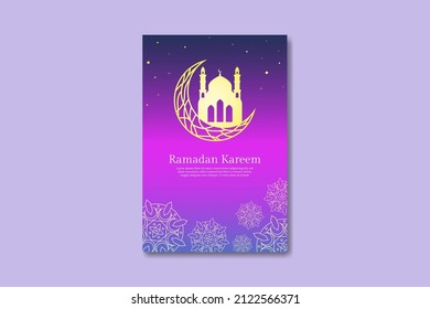 Gradient ramadan kareem vertical poster template