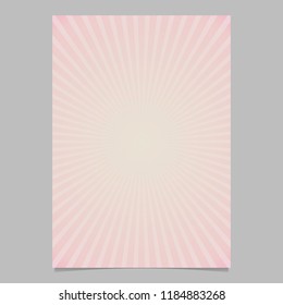 Gradient ray burst page template - vector brochure background graphic design with striped rays