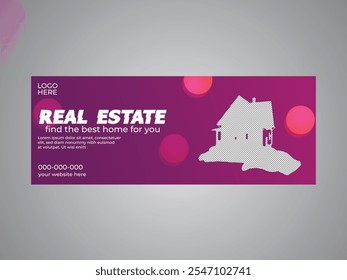 Gradient real estate facebook cover