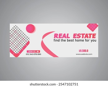 Gradient real estate facebook cover