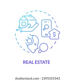 Gradient real estate icon concept, isolated vector, AI for SEO thin line illustration