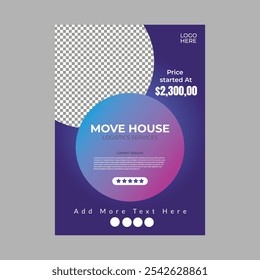 Gradient real estate poster with photo