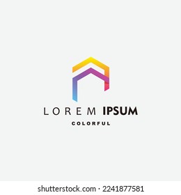 símbolo del logotipo de la plantilla de propiedades de degradado