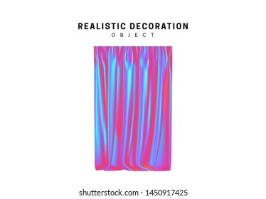 Gradient Realistic silk curtain isolated on white background