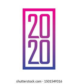 gradient rectangle 2020 logo. vector 2020 number