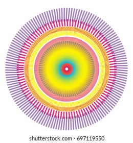 Gradient rectangles gathered in circles