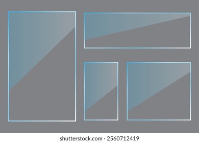 Gradient rectangles layout. Geometric vector shapes. Abstract blue elements. Modern graphic style.
