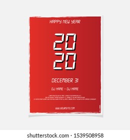 Gradient Red 2020 New Year Party Poster