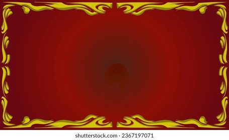 Eine Farbverlauf-rote abstrakte Hintergrundgrafik mit gelbem Rahmen. Perfekt für Einladungskarten, Buchcover, Poster, Banner, Website-Design.