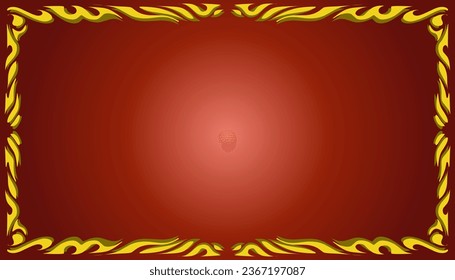 Ilustración de fondo abstracta roja degradada con un marco amarillo. Perfecto para tarjeta de invitación, portada de libro, afiche, banner, diseño de sitio web.