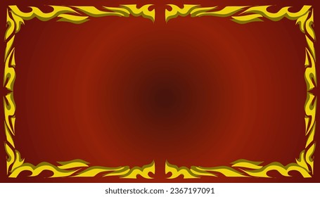 A gradient red abstract background illustration with a yellow frame. Perfect for invitation card, book cover, poster, banner, website design.