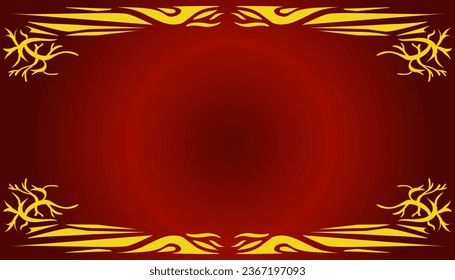 A gradient red abstract background illustration with a yellow frame. Perfect for invitation card, book cover, poster, banner, website design.