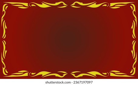 A gradient red abstract background illustration with a yellow frame. Perfect for invitation card, book cover, poster, banner, website design.