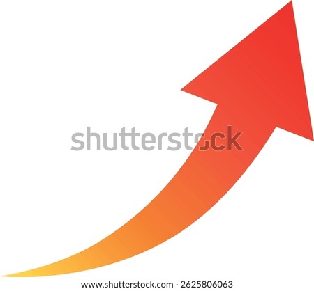 Gradient red up arrow symbol icon vector