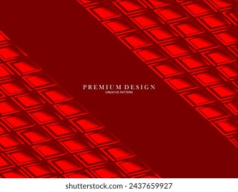 Gradient red flat block geometric premium background. 3d red steel background.