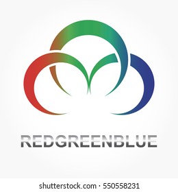 gradient red green blue curve lines for company logo vector