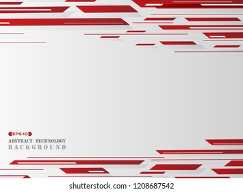 Gradient red grid line pattern technology background. illustration vector eps10