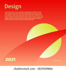 Gradient Red Lime Green Japanese Style Design Minimalist Vector Modern Futuristic Element Geometric Shape for Branding Campaign and Digital Marketing Cover