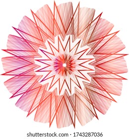 gradient of red lines of geometric shapes on a white background