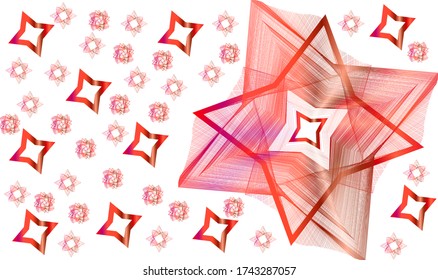 gradient of red lines of geometric shapes on a white background