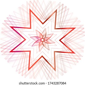 gradient of red lines of geometric shapes on a white background